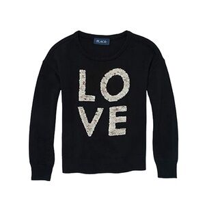 (Worn once) Girl’s The Children’s Place LOVE Sequin Sweater